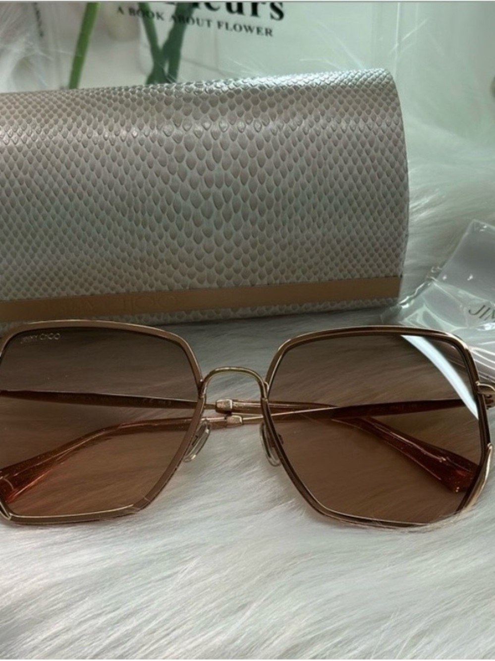 Jimmy Choo Brown Gradient Oversized Women's Sunglasses - Picture 2 of 5